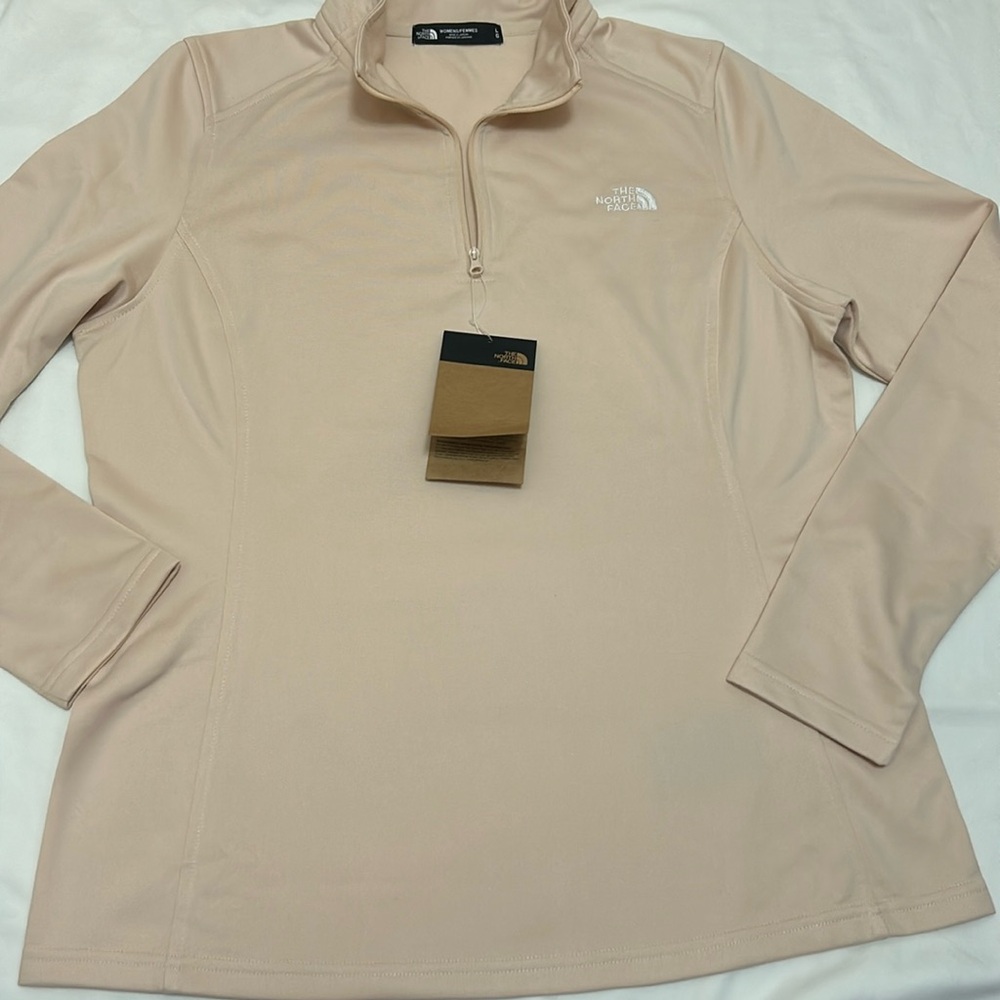 NWT The North Face Women’s 1/4 zipper jacket size L color morning pink - Picture 2 of 3